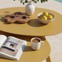 Tables basses gigognes de jardin rondes en métal Ø68x40 cm et Ø55x36 cm - Par 2