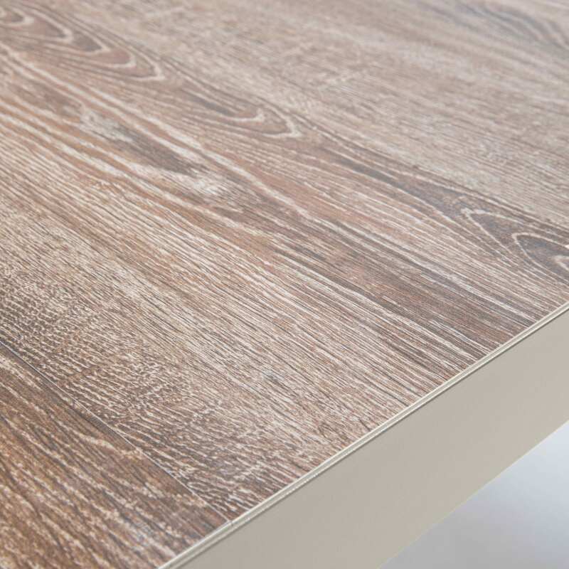 Table de jardin en aluminium et céramique effet bois 8 personnes 206x100 cm (7/8)