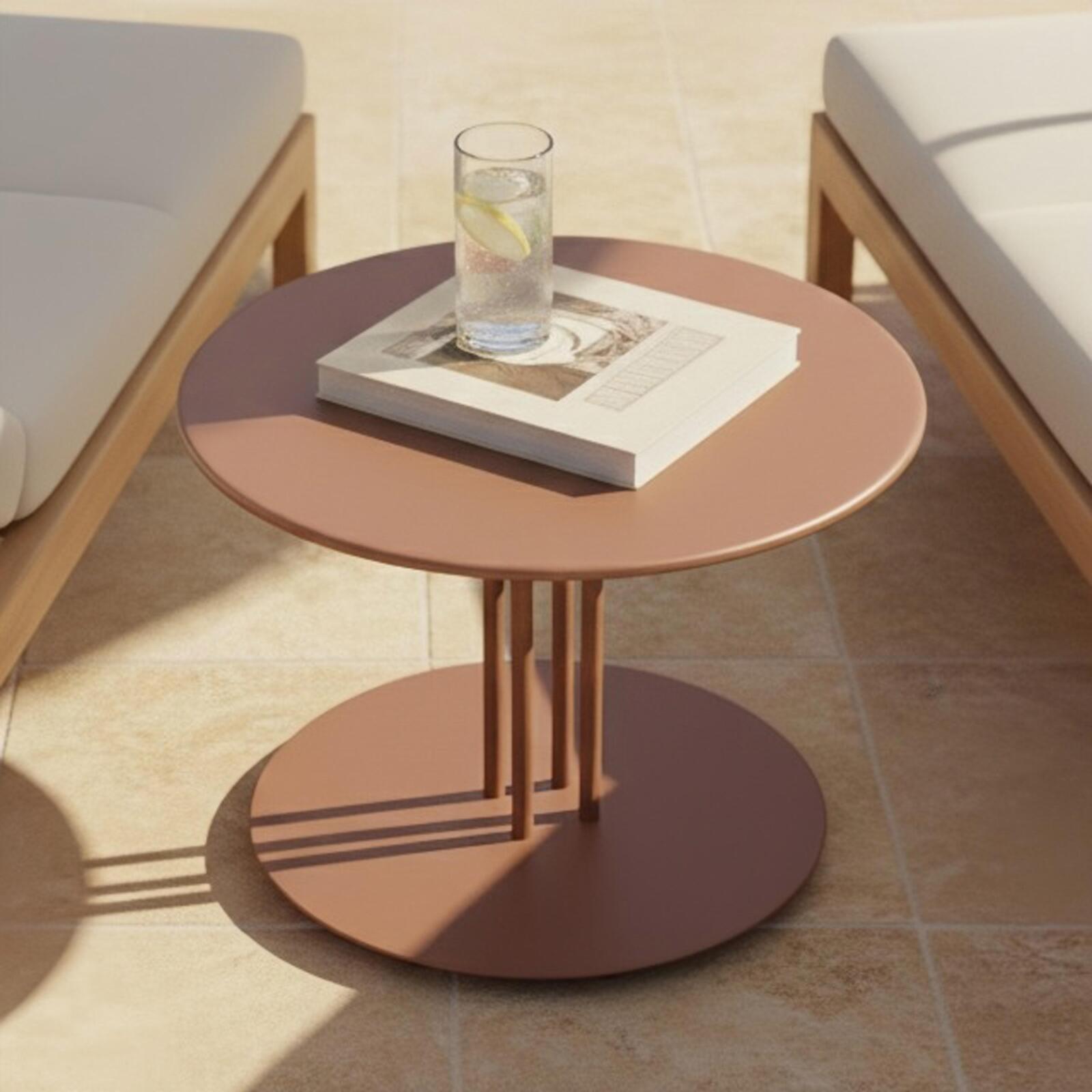 Table basse de jardin ronde en métal Ø50x38 cm 