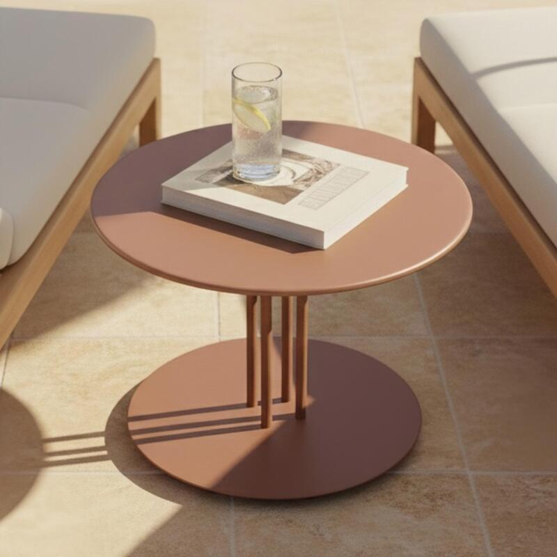 Table basse de jardin ronde en métal Ø50x38 cm  (2/4)