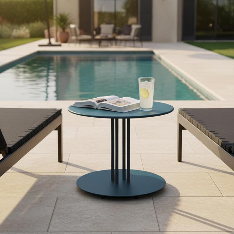 Table basse de jardin ronde en métal Ø50x38 cm  - Ambiance