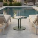 Table basse de jardin ronde en métal Ø50x38 cm  - Ambiance