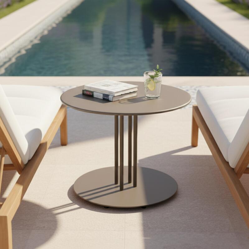 Table basse de jardin ronde en métal Ø50x38 cm  - Ambiance