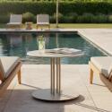 Table basse de jardin ronde en métal Ø50x38 cm  - Ambiance