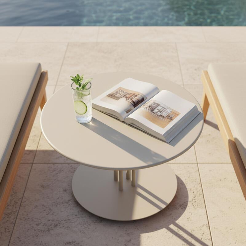 Table basse de jardin ronde en métal Ø50x38 cm  (2/4)