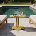 Table basse de jardin ronde en métal Ø50x38 cm  - Ambiance