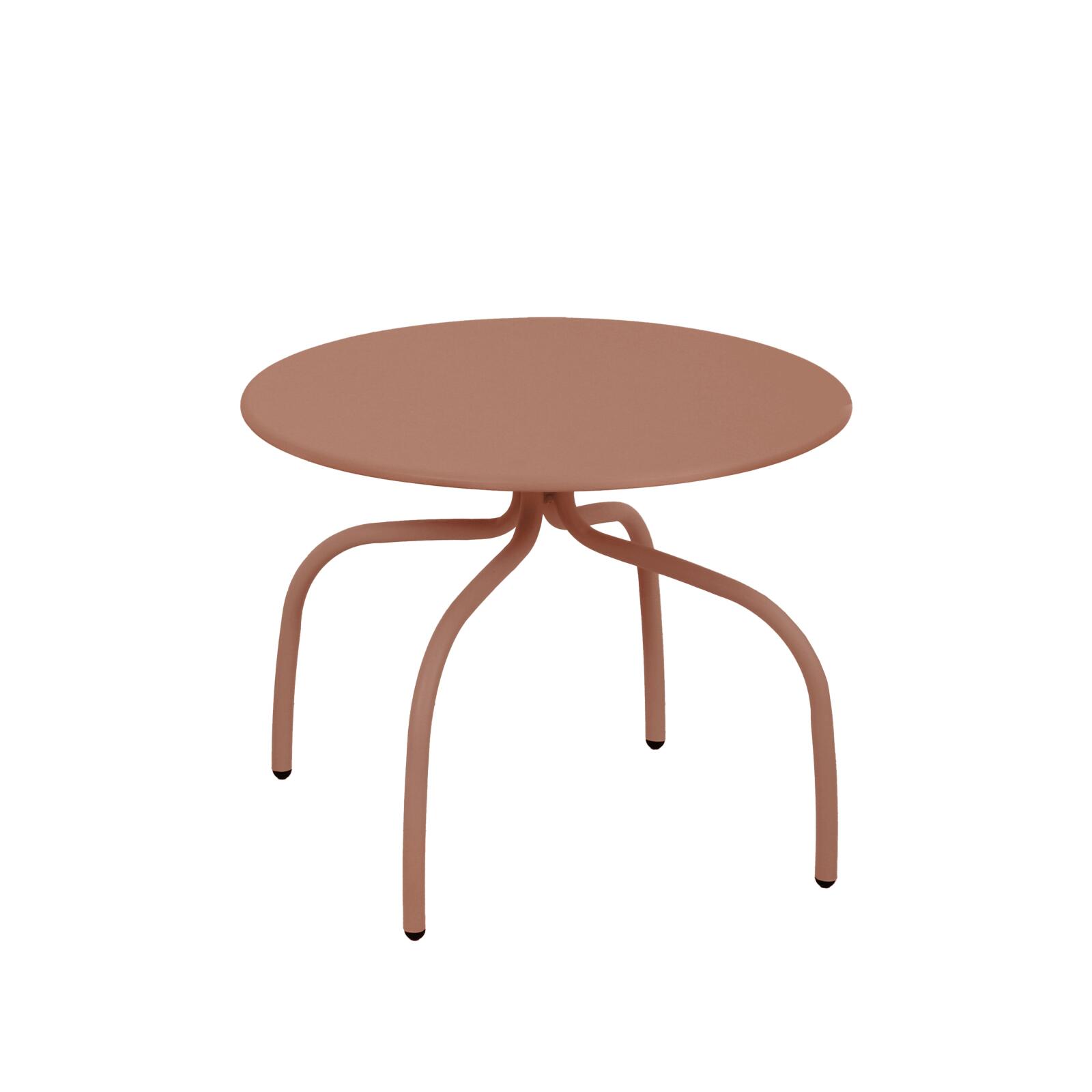 Tables basses gigognes de jardin rondes en métal Ø60x40 cm et Ø40x36 cm - Par 2