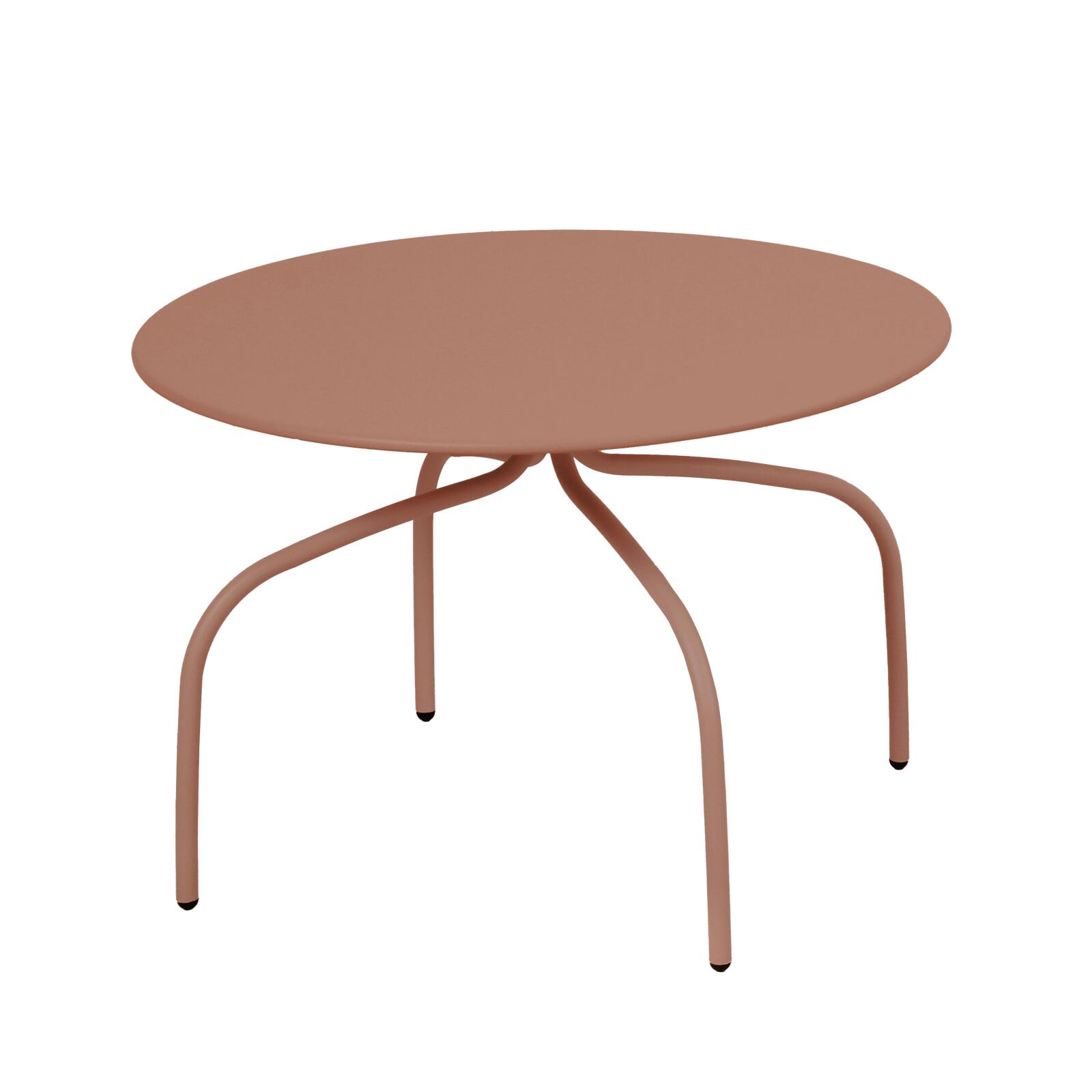 Tables basses gigognes de jardin rondes en métal Ø60x40 cm et Ø40x36 cm - Par 2