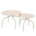 Tables basses gigognes de jardin rondes en métal Ø60x40 cm et Ø40x36 cm - Par 2