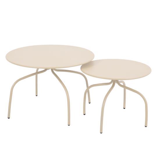 Tables basses gigognes de jardin rondes en métal Ø60x40 cm et Ø40x36 cm - Par 2 | Oviala