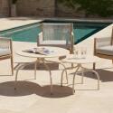 Tables basses gigognes de jardin rondes en métal Ø60x40 cm et Ø40x36 cm - Par 2 - Ambiance