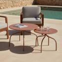 Tables basses gigognes de jardin rondes en métal Ø60x40 cm et Ø40x36 cm - Par 2 - Ambiance