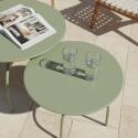 Tables basses gigognes de jardin rondes en métal Ø60x40 cm et Ø40x36 cm - Par 2