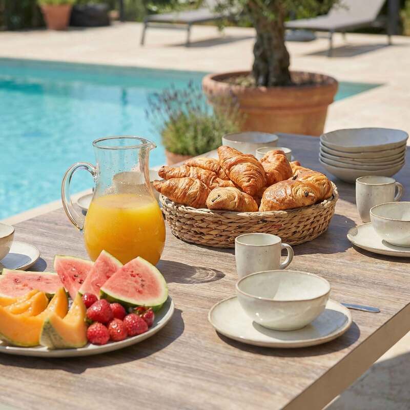 Table de jardin en aluminium et céramique effet bois 8 personnes 206x100 cm (4/8)