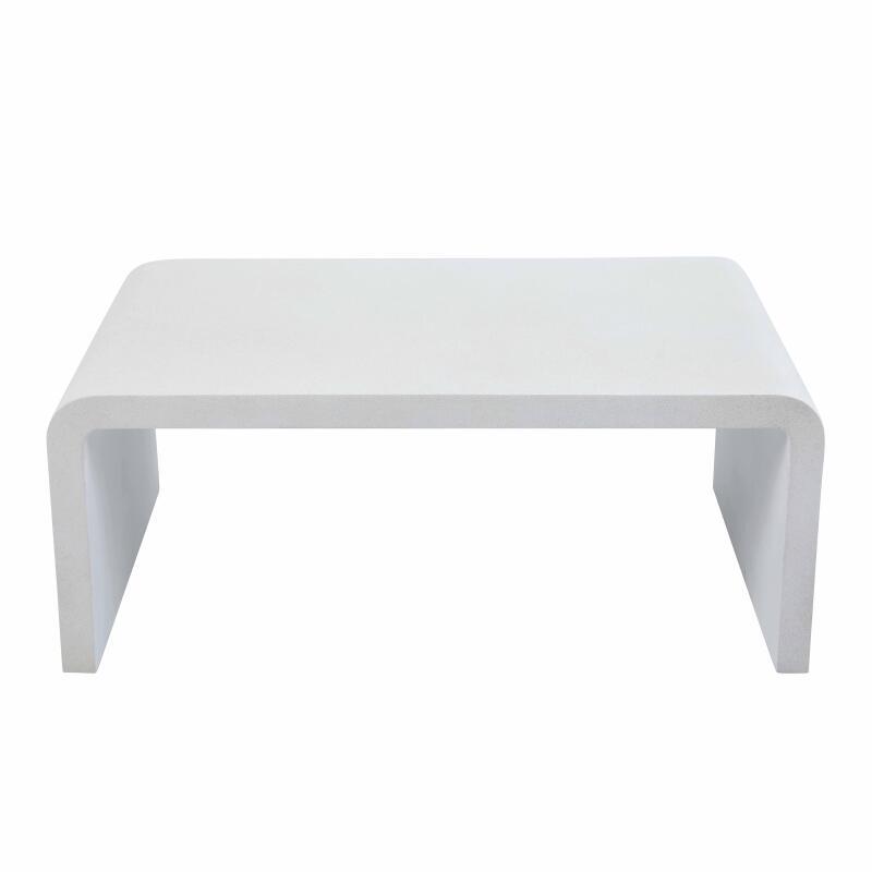 Table basse de jardin rectangulaire effet béton lisse 100x60x40 cm