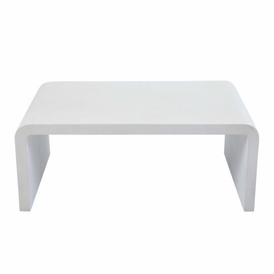 Table basse de jardin rectangulaire effet béton lisse 100x60x40 cm | Oviala