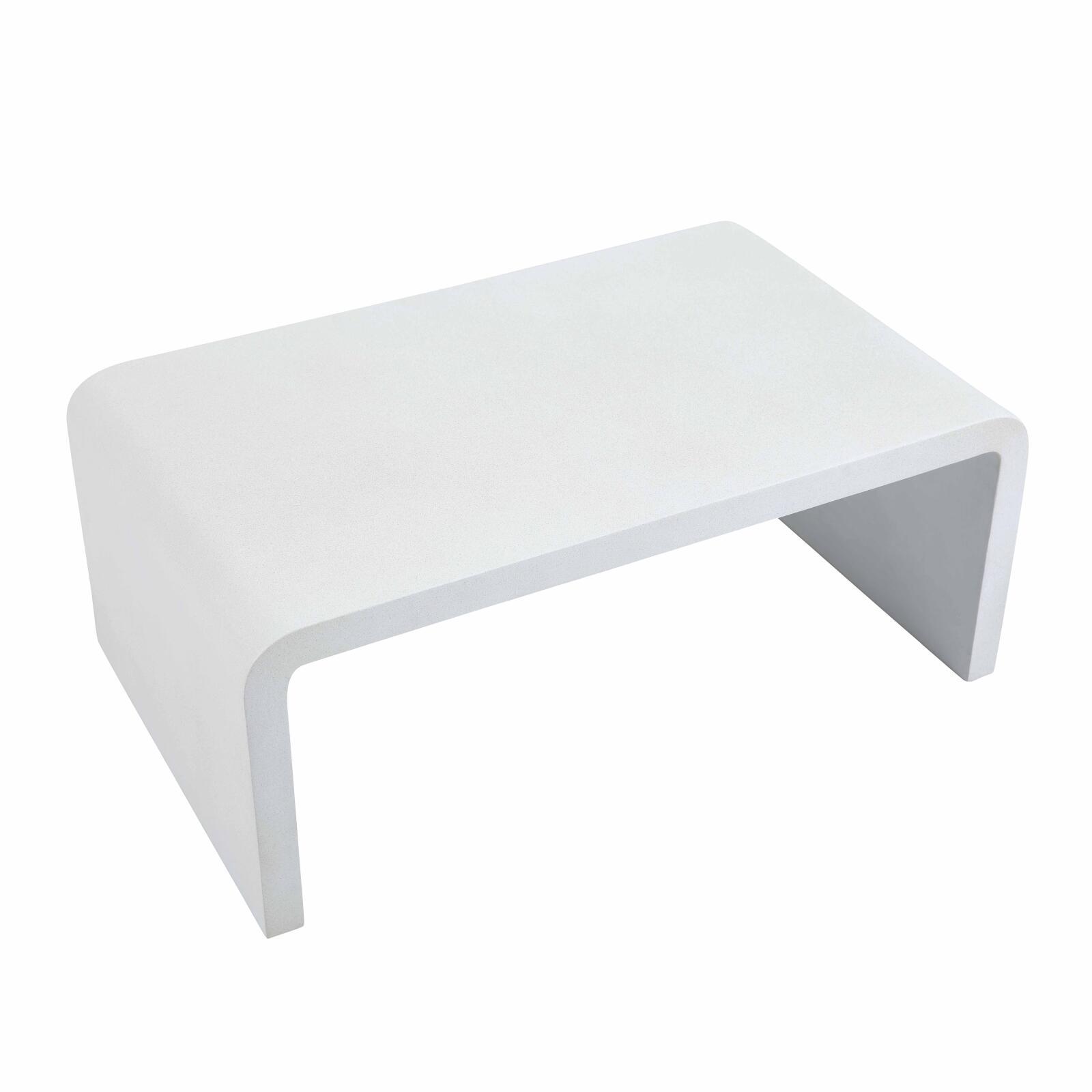 Table basse de jardin rectangulaire effet béton lisse 100x60x40 cm