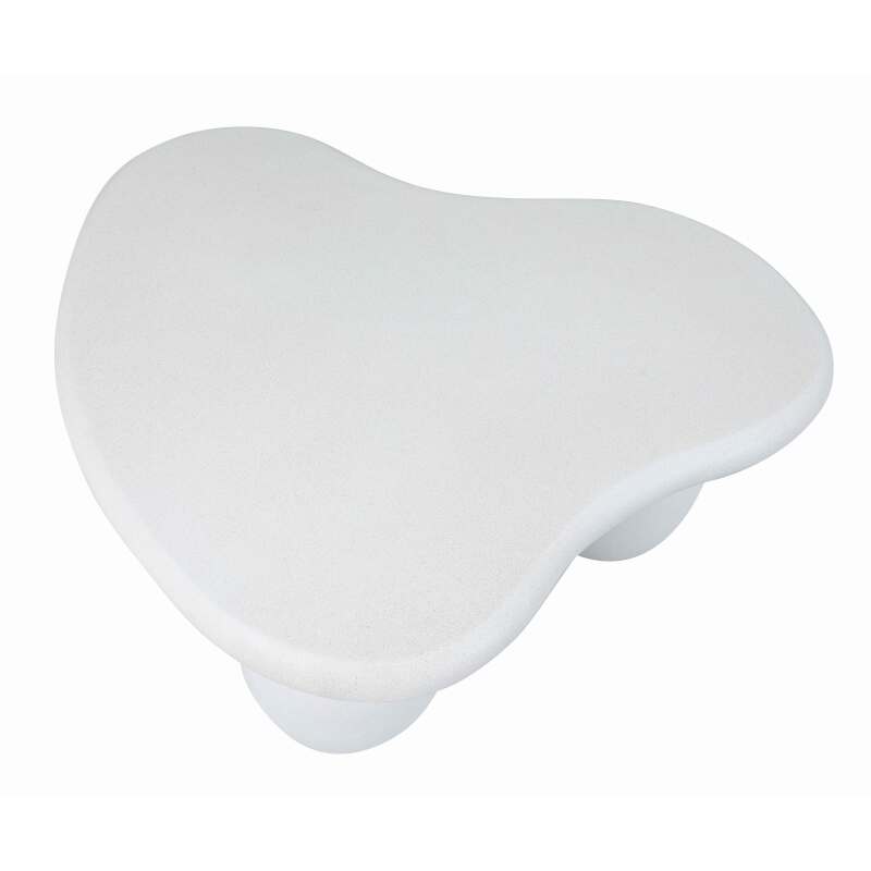 Table basse de jardin design forme organique effet béton lisse 80x80x40 cm (5/6)