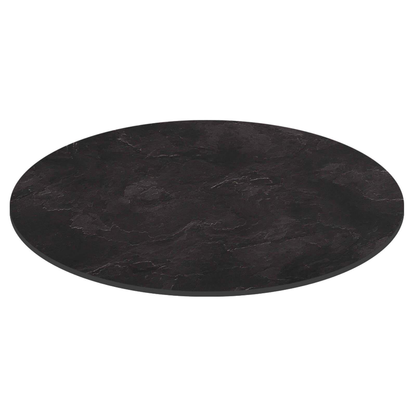 Table de jardin bistrot ronde inclinable en aluminium noir et HPL 4 personnes Ø60 cm