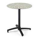 Table de jardin bistrot ronde inclinable en aluminium noir et HPL 4 personnes Ø60 cm