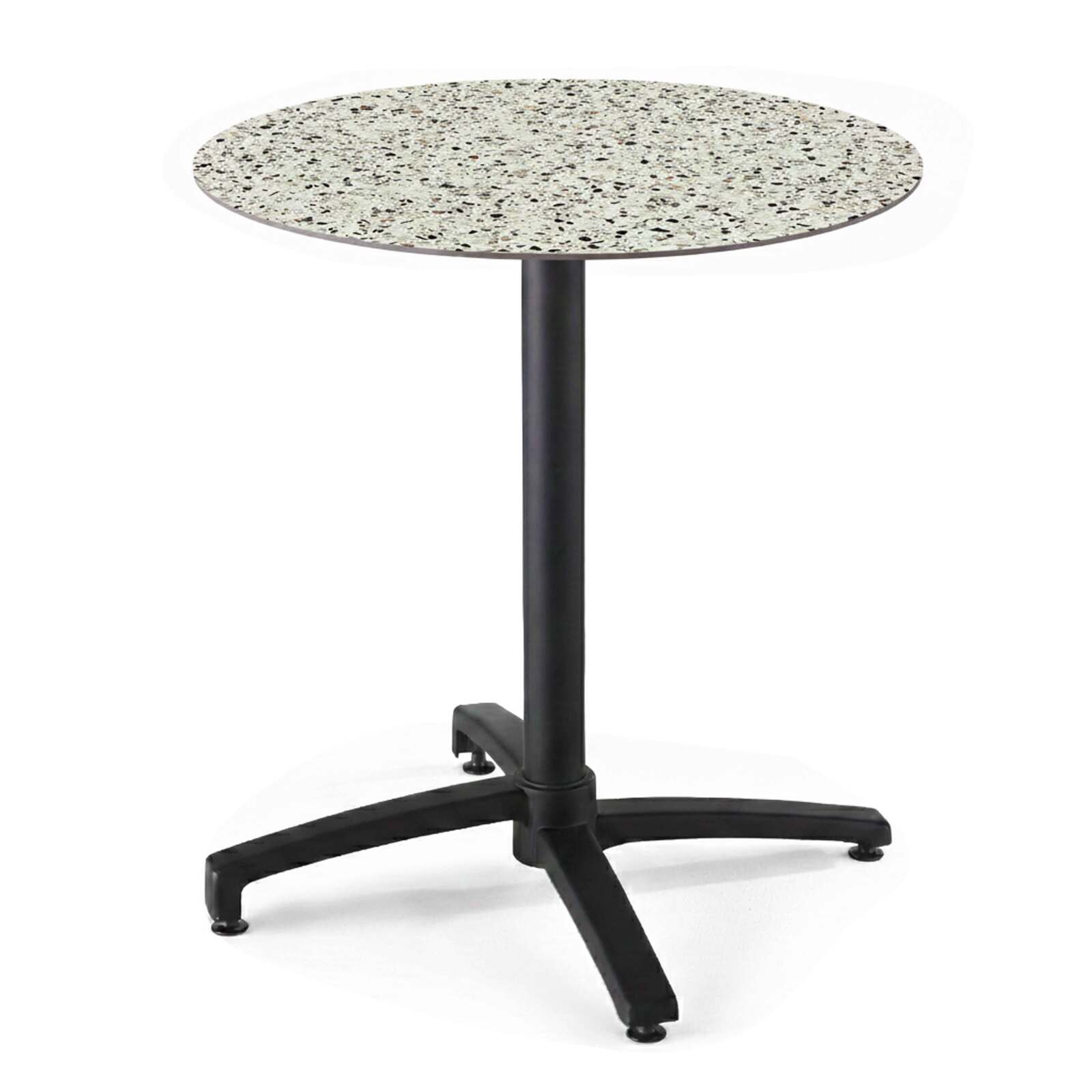 Table de jardin bistrot ronde inclinable en aluminium noir et HPL 4 personnes Ø60 cm