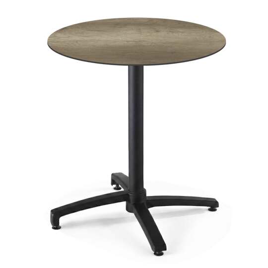 Table de jardin bistrot ronde inclinable en aluminium noir et HPL 4 personnes Ø60 cm | Oviala