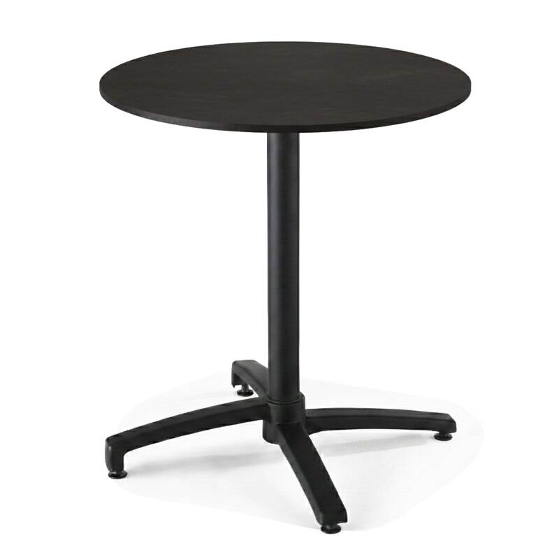 Table de jardin bistrot ronde inclinable en aluminium noir et HPL 4 personnes Ø60 cm