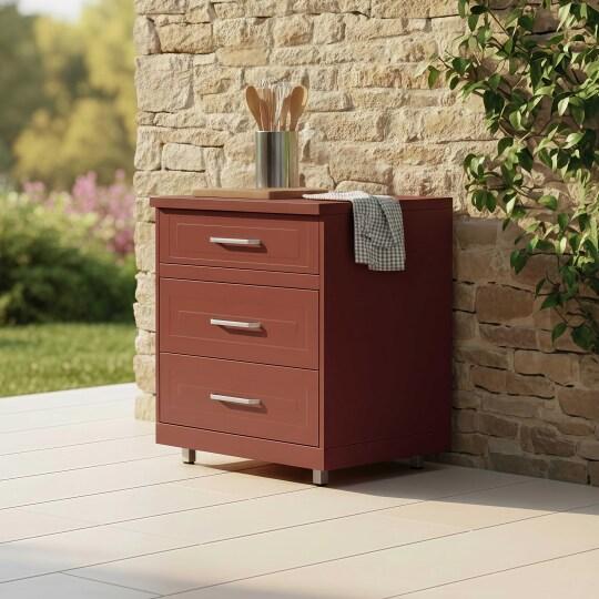 Meuble de rangement de cuisine extérieur à 3 tiroirs