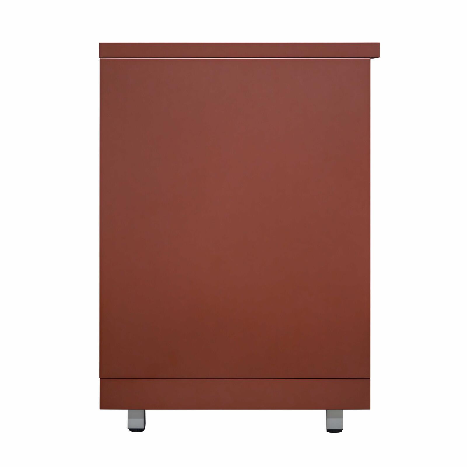 Meuble de cuisine extérieur avec plan de travail et rangement à étagère