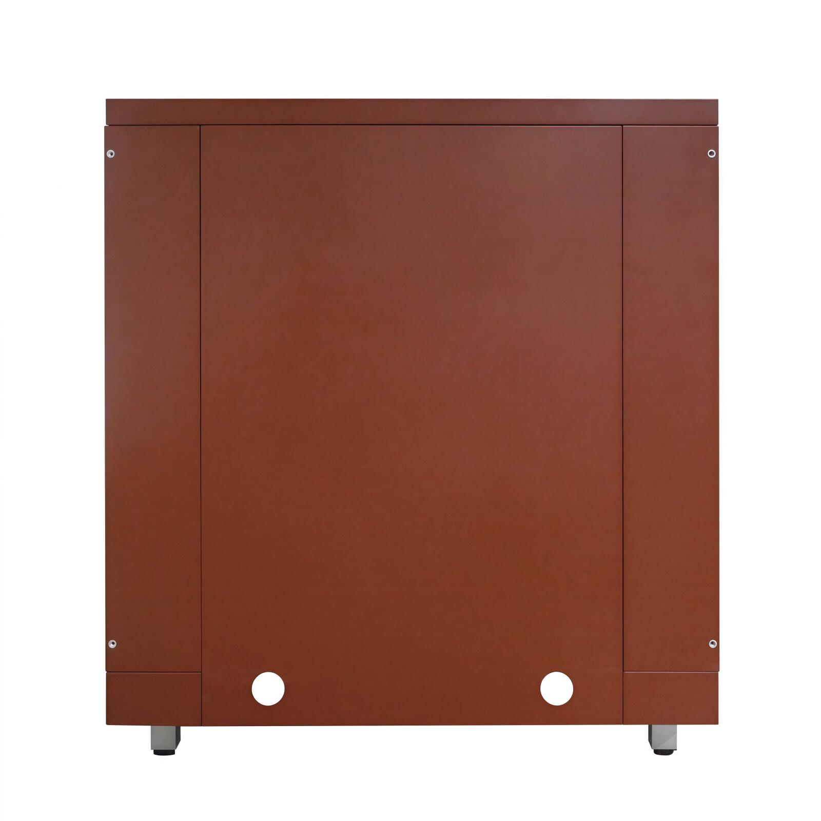 Meuble de cuisine extérieur avec plan de travail et rangement à étagère