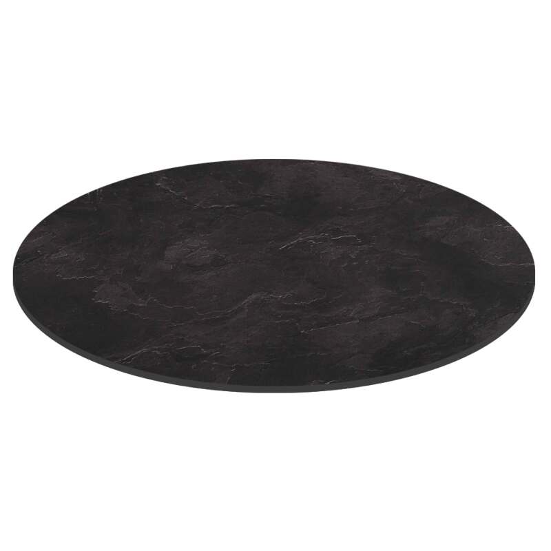 Table de jardin bistrot ronde inclinable en aluminium noir et HPL 4 personnes Ø70 cm (3/8)