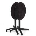 Table de jardin bistrot ronde inclinable en aluminium noir et HPL 4 personnes Ø70 cm