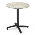 Table de jardin bistrot ronde inclinable en aluminium noir et HPL 4 personnes Ø70 cm