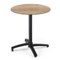Table de jardin bistrot ronde inclinable en aluminium noir et HPL 4 personnes Ø70 cm