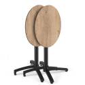 Table de jardin bistrot ronde inclinable en aluminium noir et HPL 4 personnes Ø70 cm