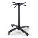 Table de jardin bistrot ronde inclinable en aluminium noir et HPL 4 personnes Ø70 cm