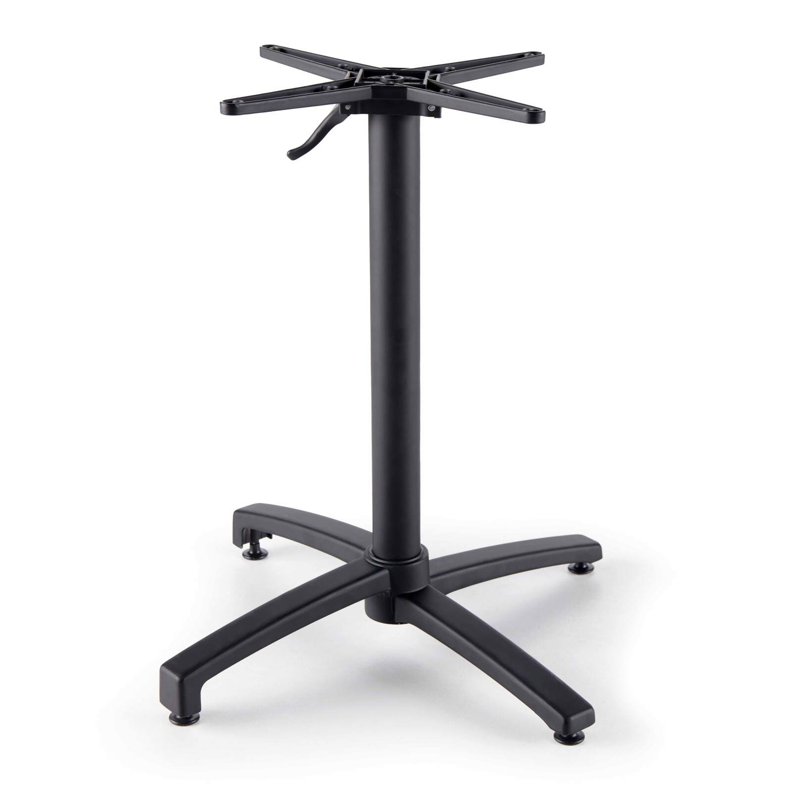 Table de jardin bistrot ronde inclinable en aluminium noir et HPL 4 personnes Ø70 cm