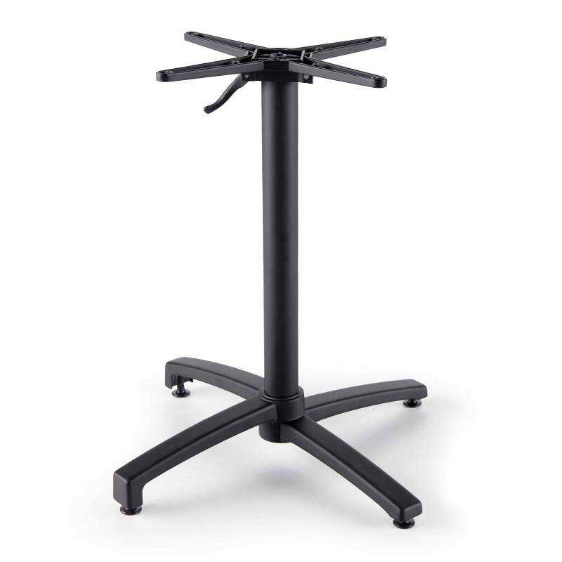 Table de jardin bistrot ronde inclinable en aluminium noir et HPL 4 personnes Ø70 cm (6/8)