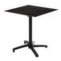 Table de jardin bistrot carrée inclinable en aluminium noir 4 personnes 60x60 cm