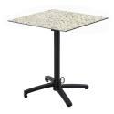 Table de jardin bistrot carrée inclinable en aluminium noir 4 personnes 60x60 cm