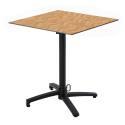 Table de jardin bistrot carrée inclinable en aluminium noir 4 personnes 60x60 cm