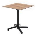 Table de jardin bistrot carrée inclinable en aluminium noir 4 personnes 60x60 cm