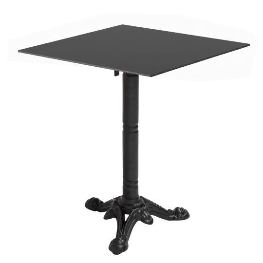 Table de jardin bistrot carrée inclinable en métal et aluminium noir 4 personnes 60x60 cm | Oviala