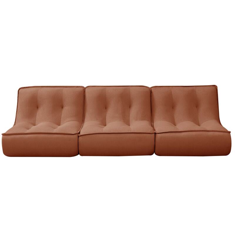 Canapé modulable 3 places en tissu côtelé (4/6)