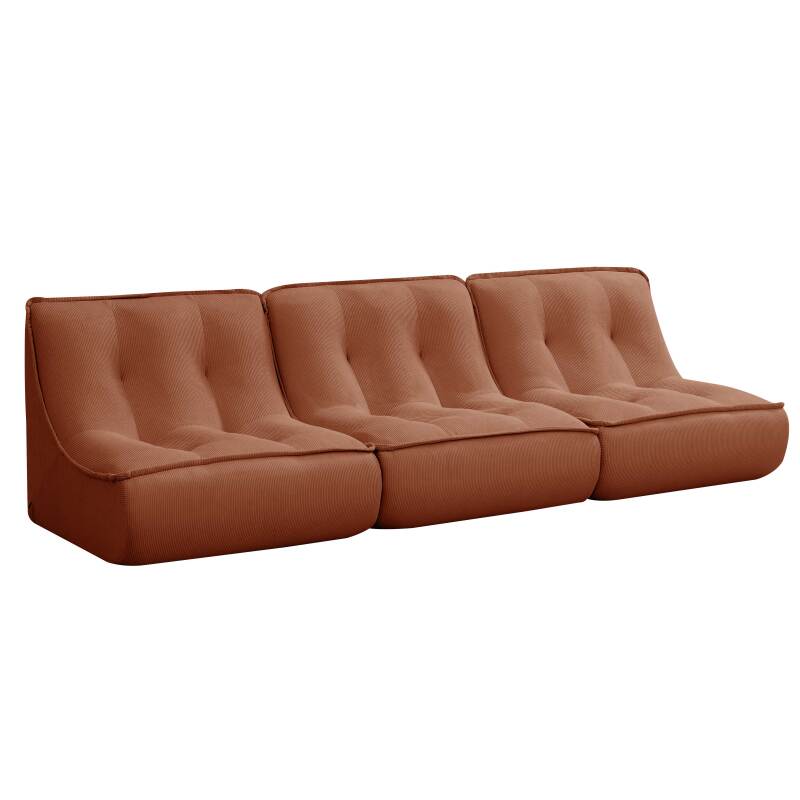 Canapé modulable 3 places en tissu côtelé