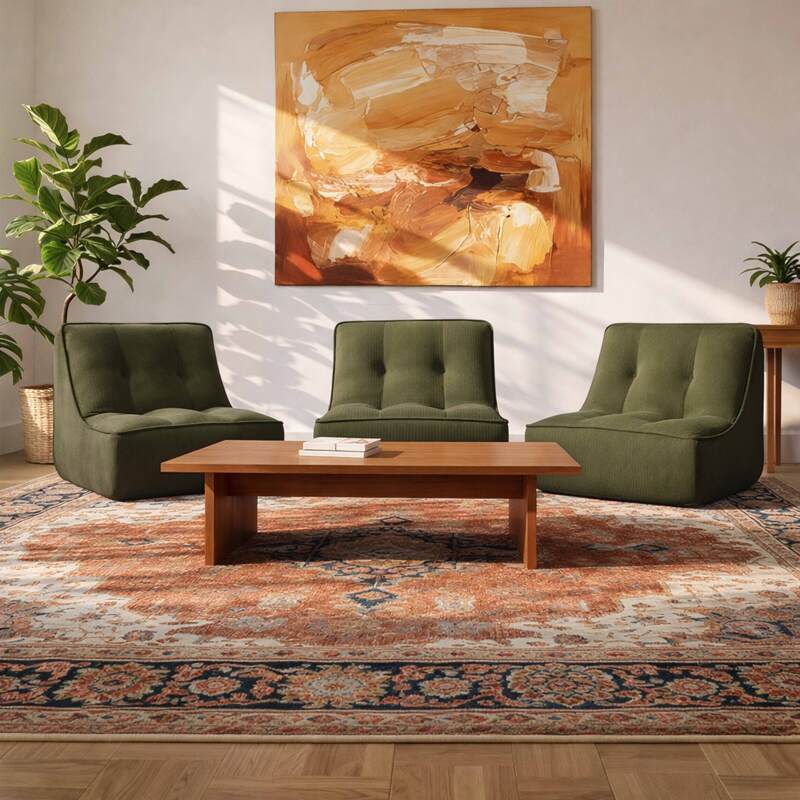 Canapé modulable 3 places en tissu côtelé (2/7)