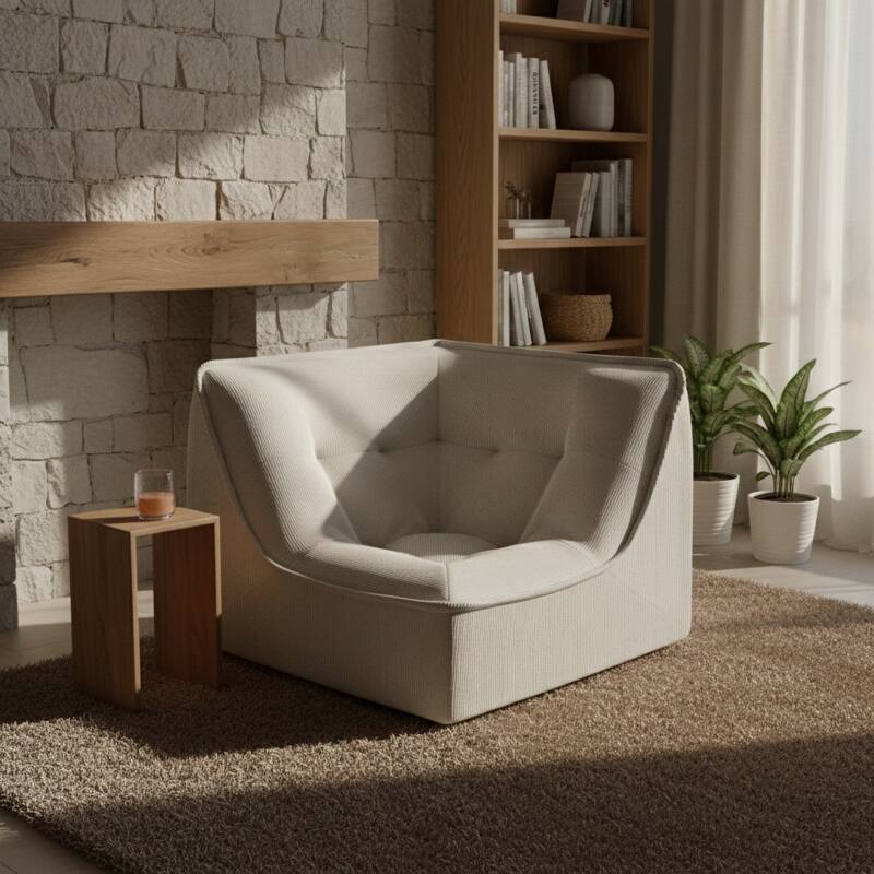 Fauteuil d'angle pour canapé modulable en tissu - Ambiance