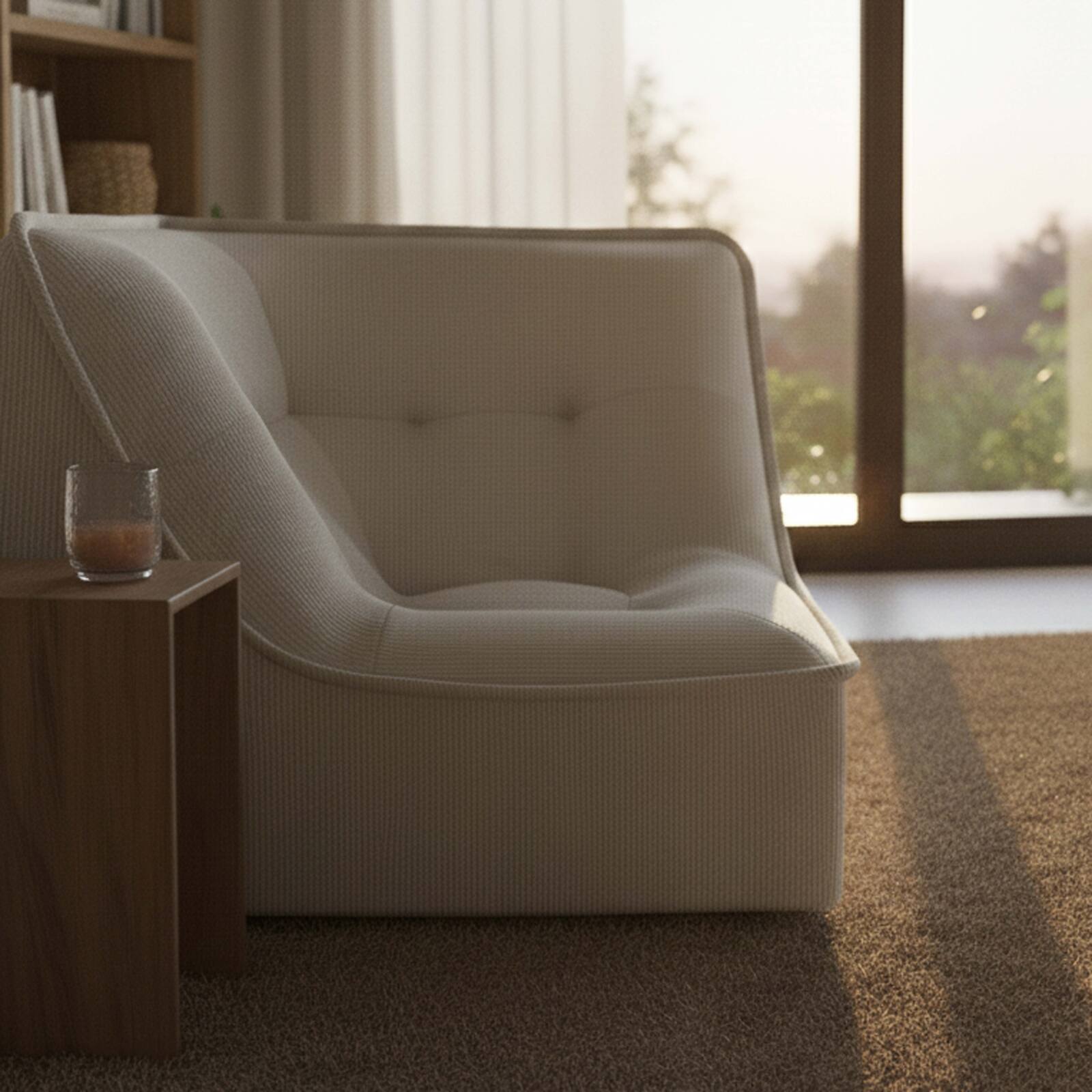 Fauteuil d'angle pour canapé modulable en tissu