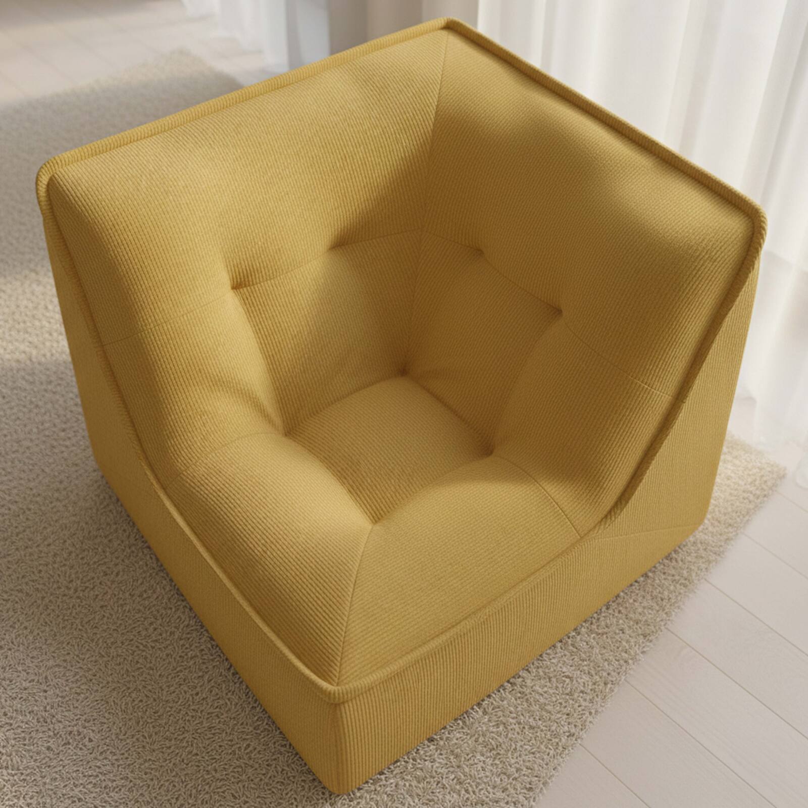 Fauteuil d'angle pour canapé modulable en tissu