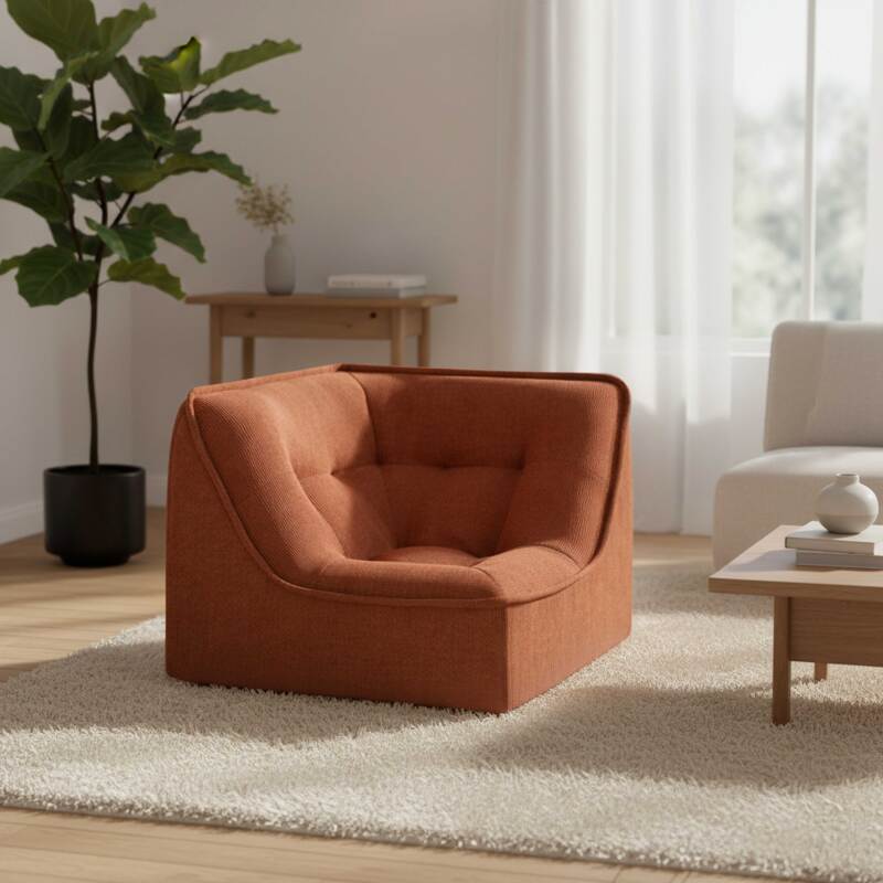 Fauteuil d'angle pour canapé modulable en tissu - Ambiance